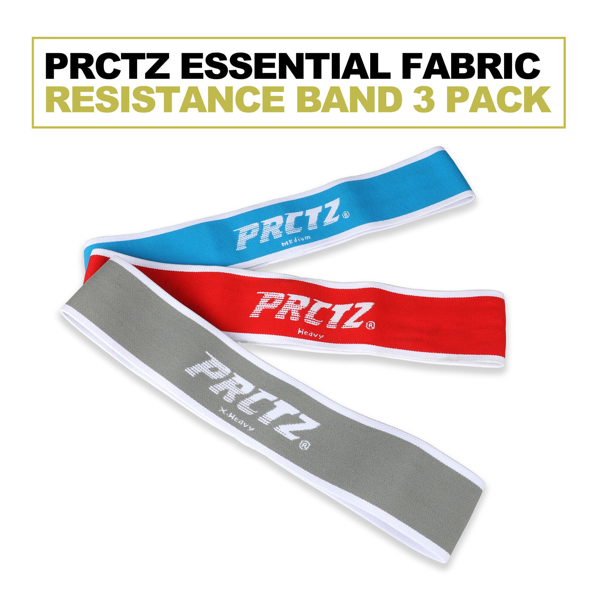 Essential Elastic Fabric Resistance Hip Band Glute Band Set 3 Pack